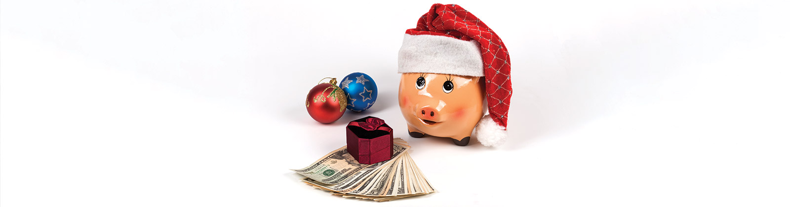 Piggy bank with Santa hat